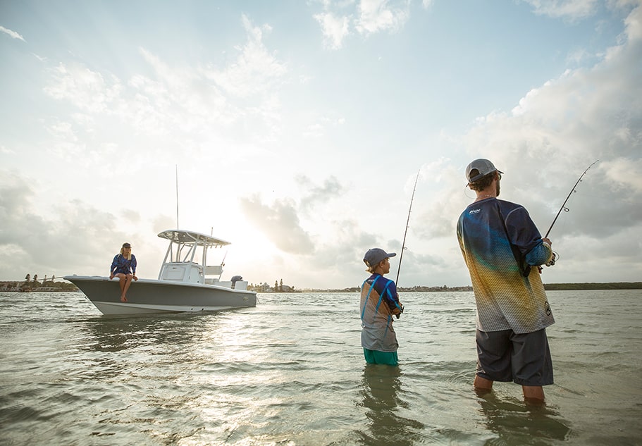 father and son fishing in destin florida near legendary