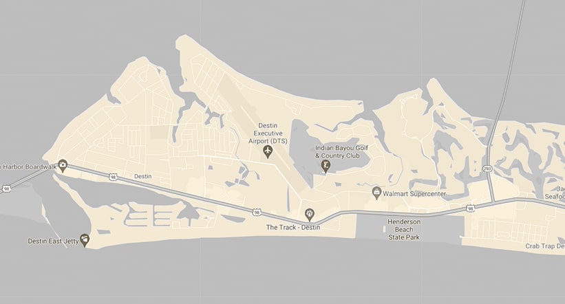 stylized map of Destin Florida