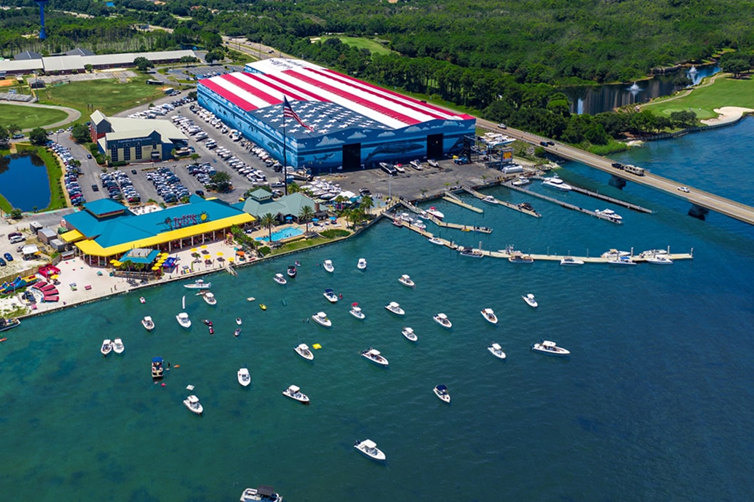 aerial image of the legendary marina