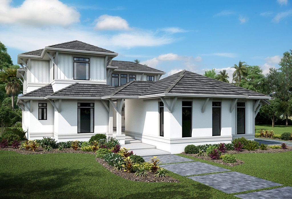 elevation of windward home