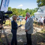 Peter Bos is interviewed during groundbreaking