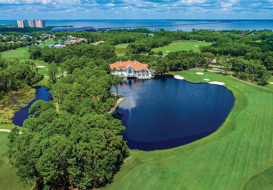 aerial of Regatta Bay Golf & Yacht Club