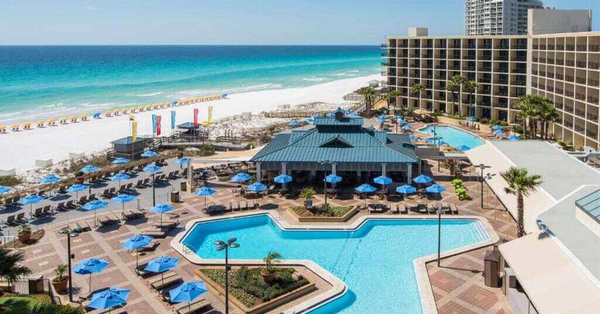 resort pool, oceanside