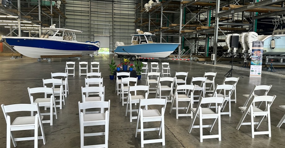 Legendary Marina & Yacht Club grand opening - chairs