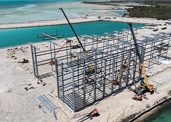 Construction of Legendary Blue Water Cay’s Dry Storage Facility Makes Significant Progress