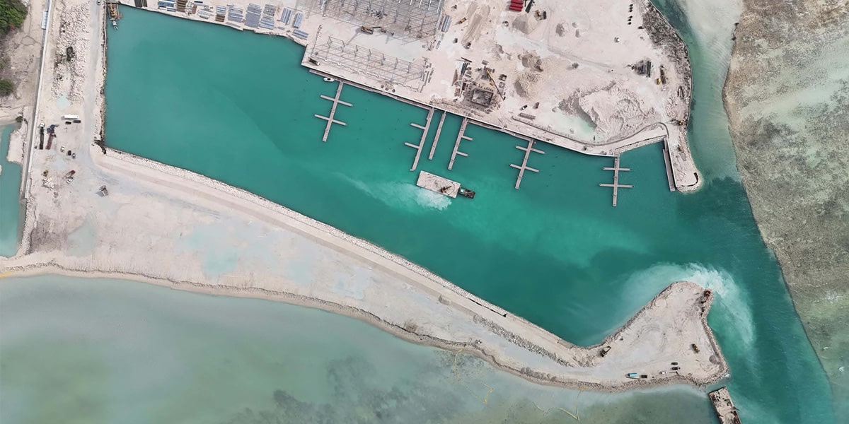 aerial of the Bahamas Marina
